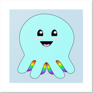 Rainbow Octopus Posters and Art